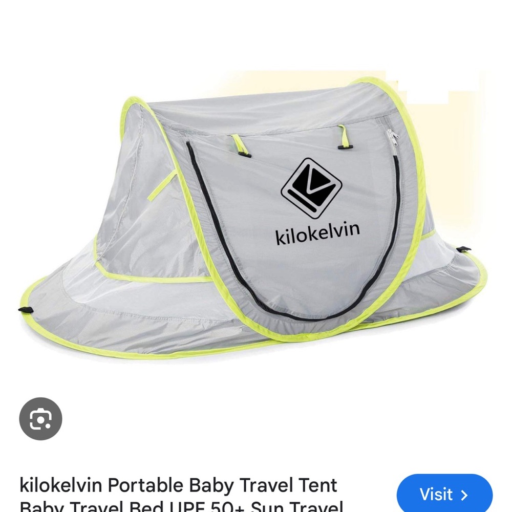 Kilokelvin Portable Baby Travel Tent - Gray and Yellow
